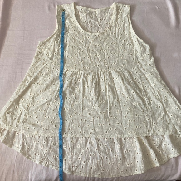 Free People White Sleeveless Boho Top |  Size Medium - Picture 4 of 6